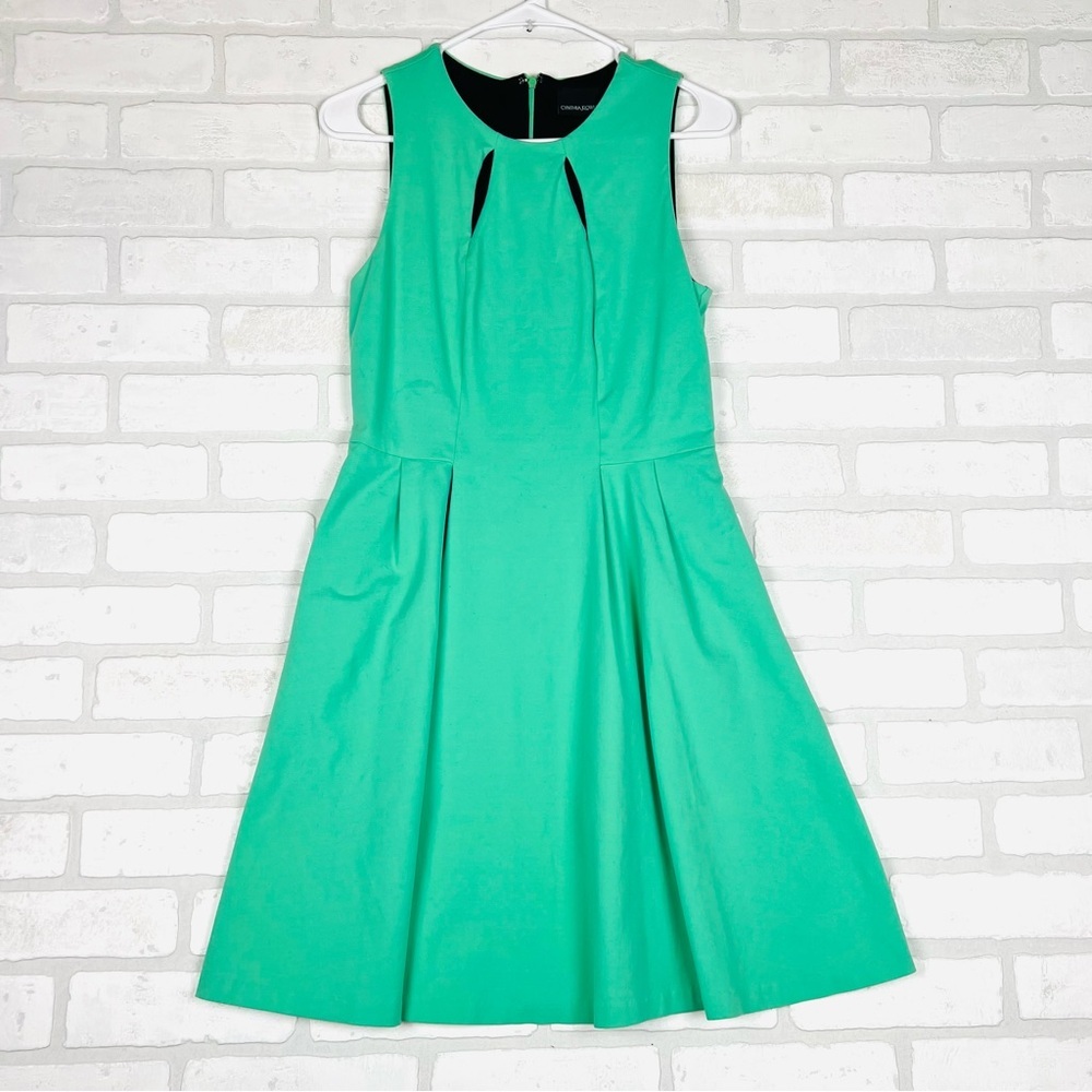 Cynthia Rowley Womens Medium Tank‎ Dress Green Knee Length Knit Sleeveless